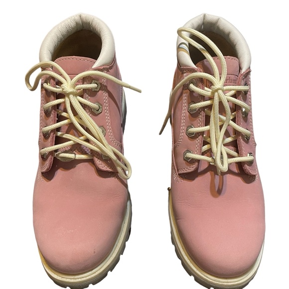 TIMBERLAND Boots NELLIE Womens Size 8.5 M Pink Leather WATERPROOF Outdoor - Picture 2 of 5